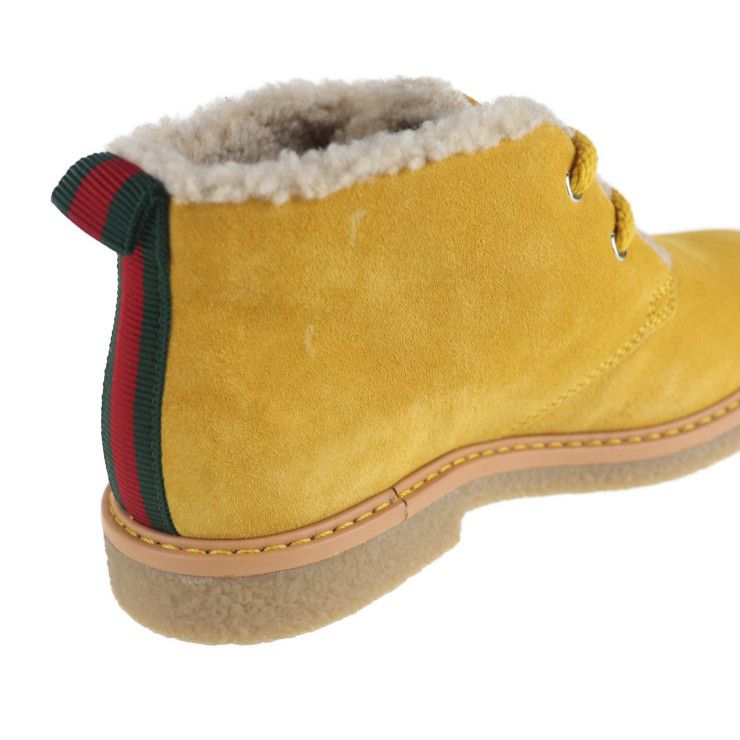 Gucci Boots Suede Mustard Yellowish Angry Cat UFO — view 7