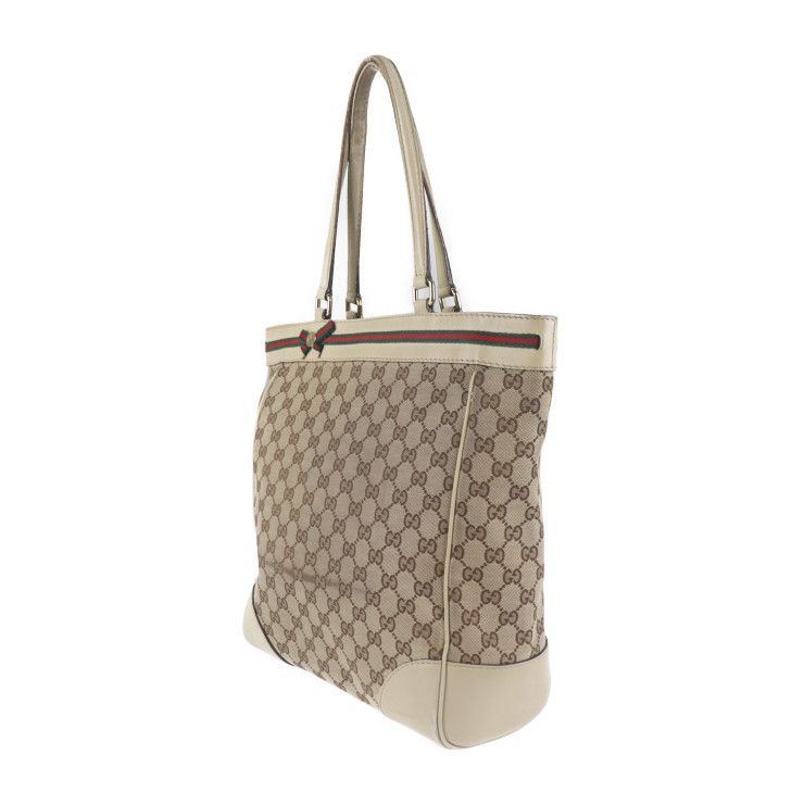 Gucci Tote Bag GG Canvas Beige Sherry Line Handbag — view 2