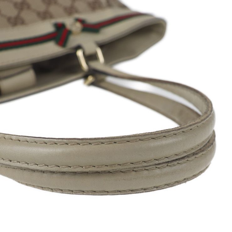 Gucci Tote Bag GG Canvas Beige Sherry Line Handbag — view 8