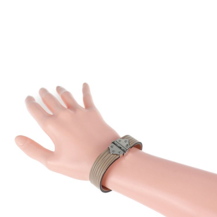 Louis Vuitton Bracelet Spirit M6754 F Epi Leather Beige Silver Hardware — view 8