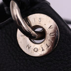 Louis Vuitton Svres Handbag Leather Black Silver Hardware Monogram — view 8