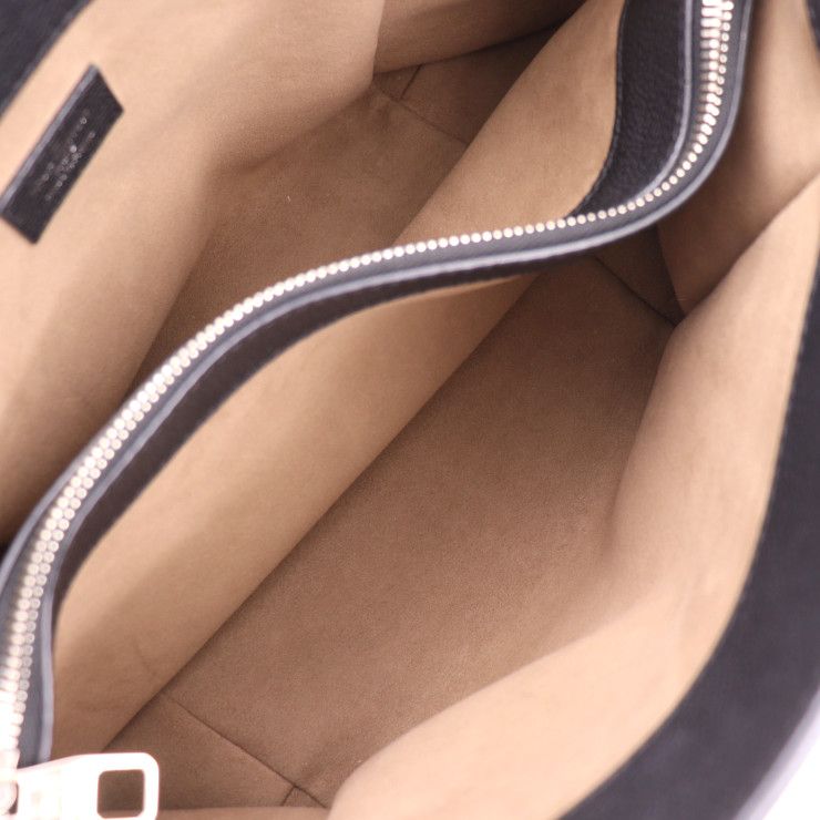 Louis Vuitton Svres Handbag Leather Black Silver Hardware Monogram — view 9