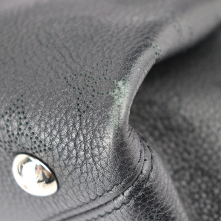 Louis Vuitton Svres Handbag Leather Black Silver Hardware Monogram — view 5