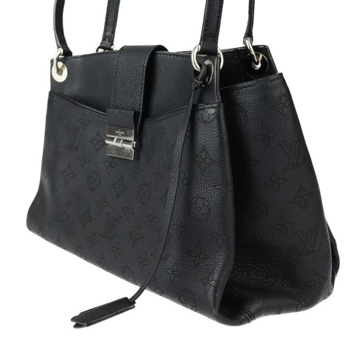 Louis Vuitton Svres Handbag Leather Black Silver Hardware Monogram — view 2