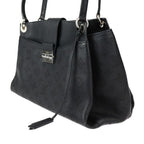 Louis Vuitton Svres Handbag Leather Black Silver Hardware Monogram — view 2