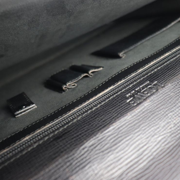 Loewe Briefcase Business Bag 13-50.70.002-1579 Leather Black Gold Hardware — view 8