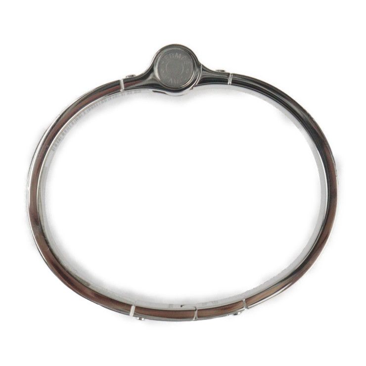 Hermes Charnires PM Bracelet Metal Cloisonne Silver Black White Bangle — view 5
