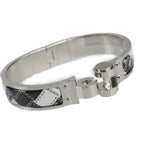Hermes Charnires PM Bracelet Metal Cloisonne Silver Black White Bangle — view 6