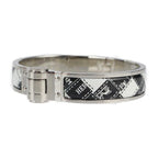 Hermes Charnires PM Bracelet Metal Cloisonne Silver Black White Bangle — view 3