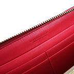 Bottega Veneta Long Wallet Leather Red Intrecciato Round — view 8