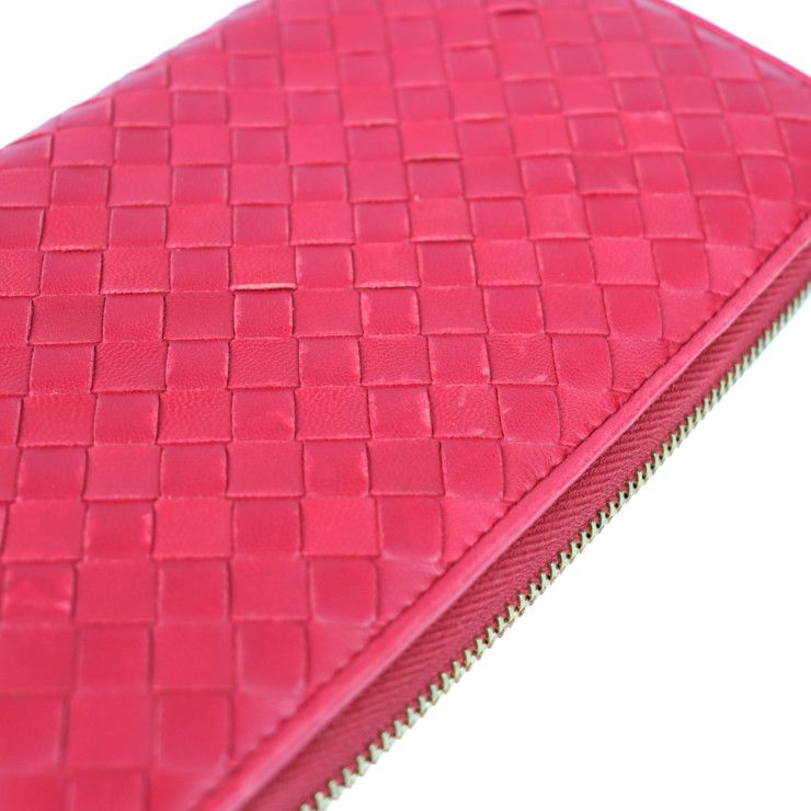 Bottega Veneta Long Wallet Leather Red Intrecciato Round — view 6
