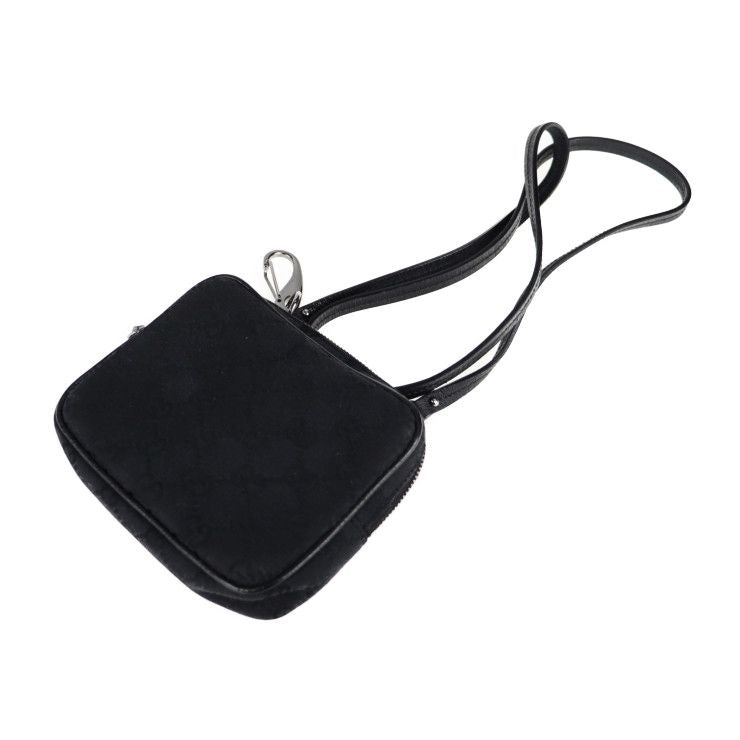 Gucci Shoulder Bag Canvas Leather Black GG Pochette — view 2