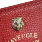 Gucci Clutch Bag Leather Red Animalier Second Taiga Angry Cat — view 7