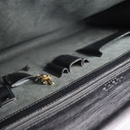 Loewe Briefcase Business Bag Leather Black Gold Hardware Anagram Document — view 9