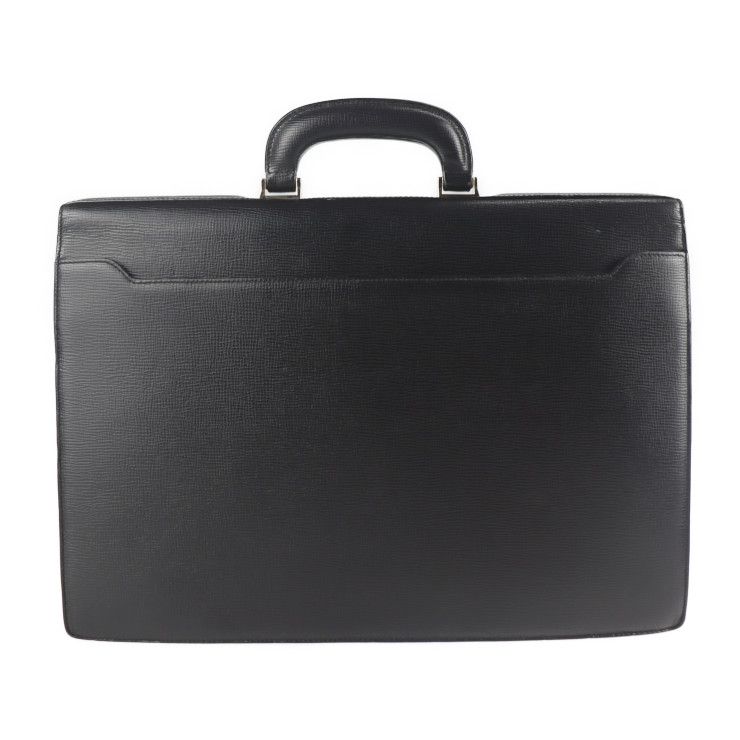 Loewe Briefcase Business Bag Leather Black Gold Hardware Anagram Document — view 3