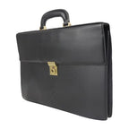 Loewe Briefcase Business Bag Leather Black Gold Hardware Anagram Document — view 2