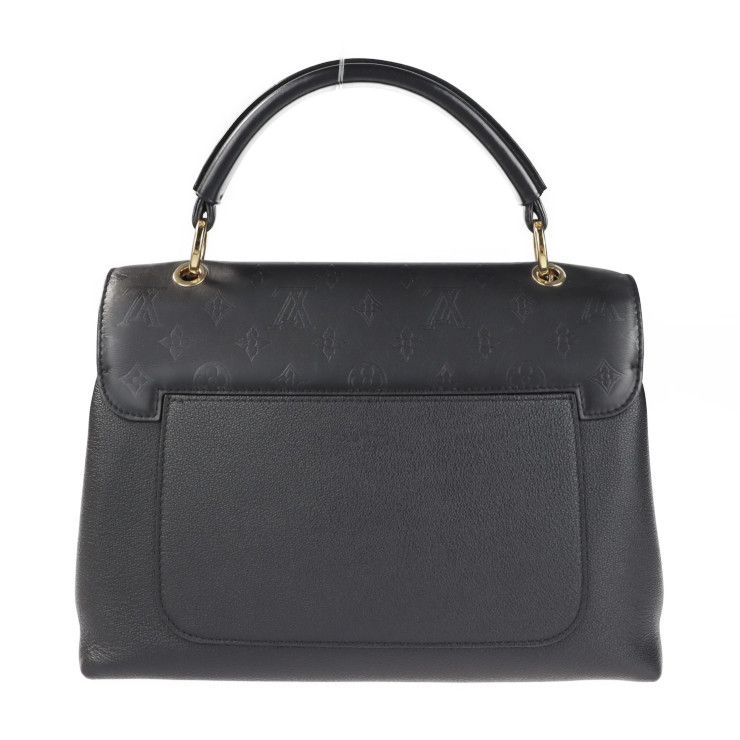 Louis Vuitton Very Handbag Leather Noir Black Monogram Shadow One Handle — view 3