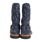 Louis Vuitton Boots Denim Navy Shoes Half Leopard Pattern Reference — view 4