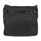 Prada Shoulder Bag B8994 Nylon Leather Black Silver Hardware VELA Triangle Logo — view 3