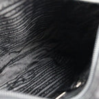 Prada Shoulder Bag B8994 Nylon Leather Black Silver Hardware VELA Triangle Logo — view 9