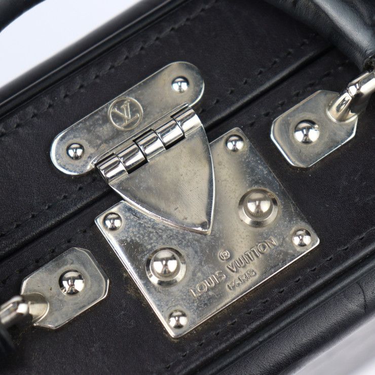 Louis Vuitton Valisette PM Handbag Leather Black Silver Hardware — view 8