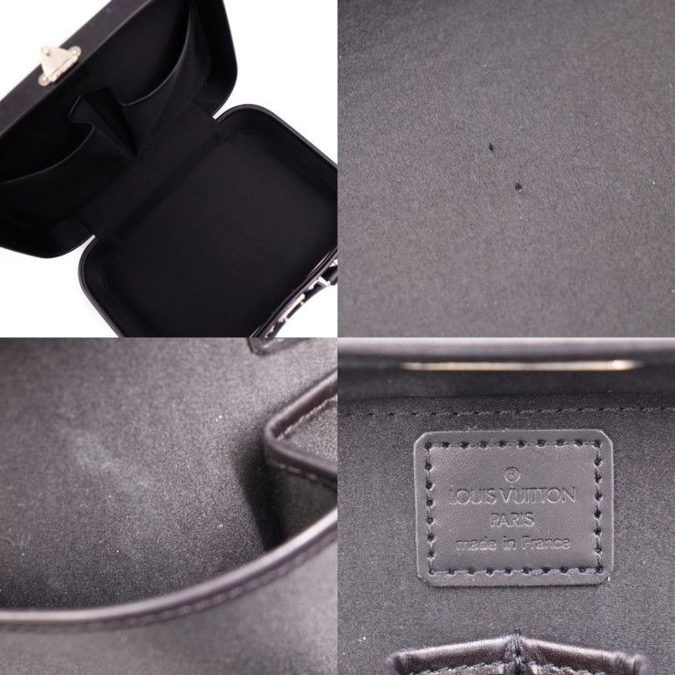 Louis Vuitton Valisette PM Handbag Leather Black Silver Hardware — view 9