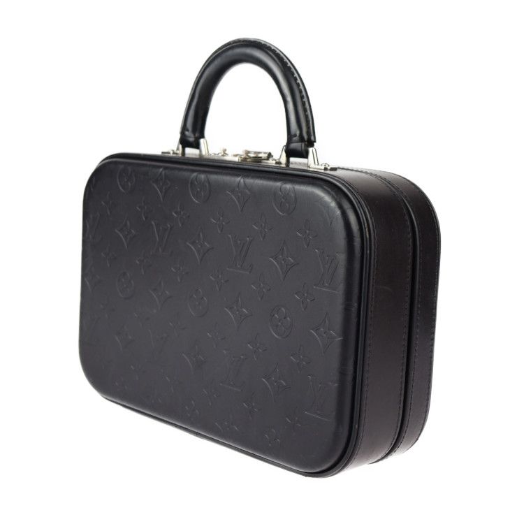 Louis Vuitton Valisette PM Handbag Leather Black Silver Hardware — view 2