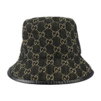 Gucci Bucket Hat GG Canvas Leather Black Beige — view 3