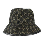 Gucci Bucket Hat GG Canvas Leather Black Beige — view 2