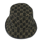 Gucci Bucket Hat GG Canvas Leather Black Beige — view 4
