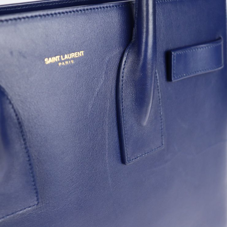 Saint Laurent Sac de Jour Handbag Leather Blue 2-Way — view 7