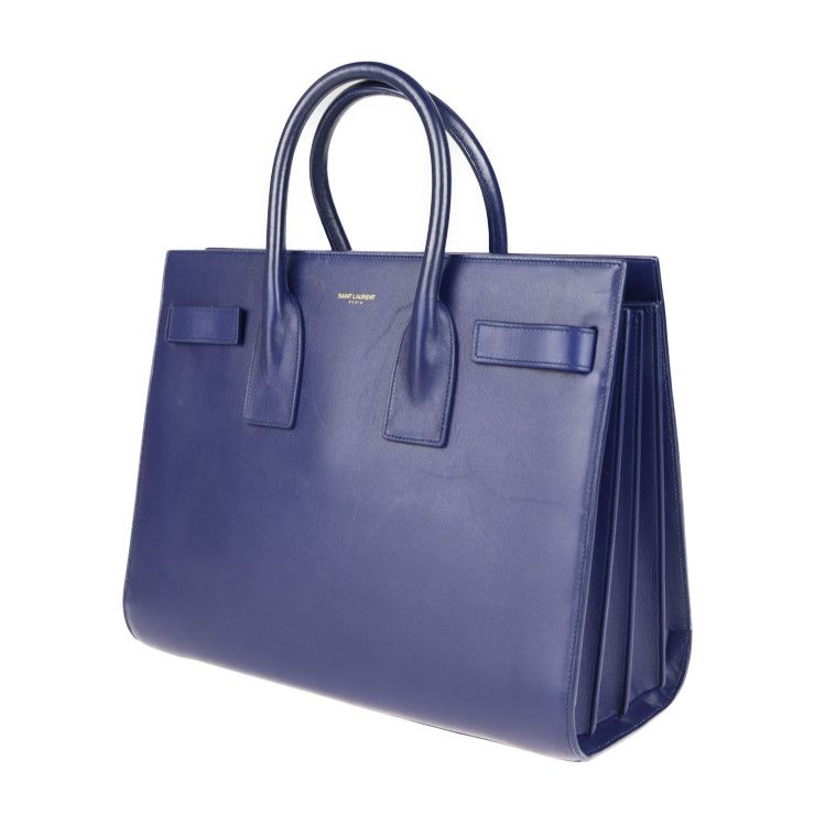 Saint Laurent Sac de Jour Handbag Leather Blue 2-Way — view 2