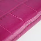 Gucci Clutch Bag Croc Shape Pressed Leather Purple Silver Hardware — view 4