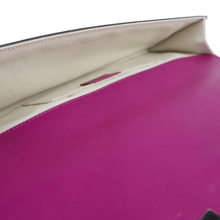 Gucci Clutch Bag Croc Shape Pressed Leather Purple Silver Hardware — view 8