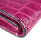 Gucci Clutch Bag Croc Shape Pressed Leather Purple Silver Hardware — view 6