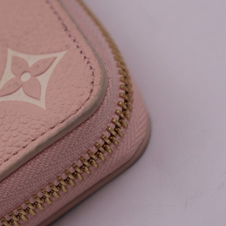 Louis Vuitton Zippy Wallet Long Leather Pink Beige Yellow — view 4