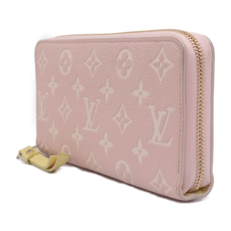 Louis Vuitton Zippy Wallet Long Leather Pink Beige Yellow — view 2
