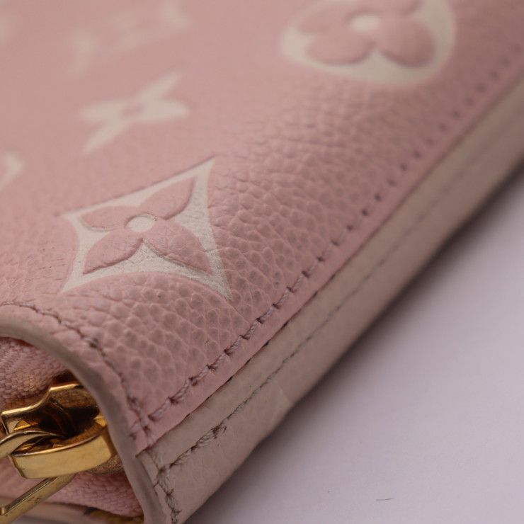 Louis Vuitton Zippy Wallet Long Leather Pink Beige Yellow — view 6