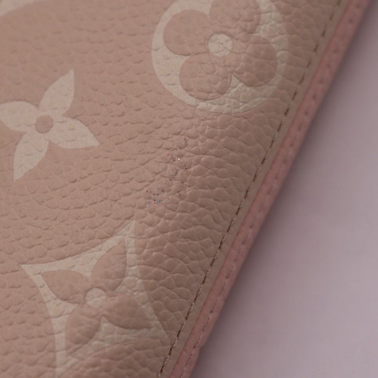 Louis Vuitton Zippy Wallet Long Leather Pink Beige Yellow — view 5