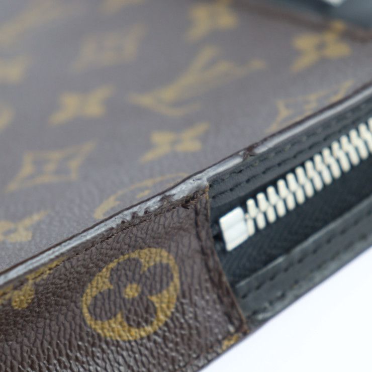 Louis Vuitton Portfolio Second Bag Leather Brown Black Silver — view 5