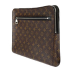 Louis Vuitton Portfolio Second Bag Leather Brown Black Silver — view 2