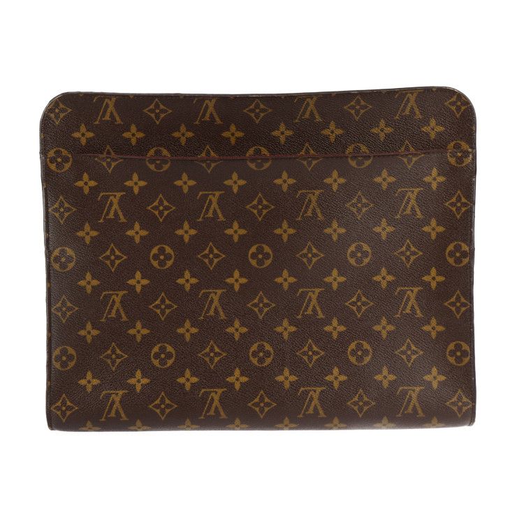 Louis Vuitton Portfolio Second Bag Leather Brown Black Silver — view 3