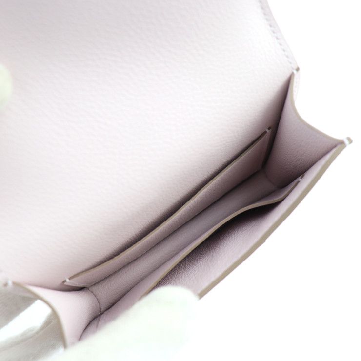 Hermes Constance Slim Pouch Evercolor Mauve Pale Silver Hardware Compact — view 6