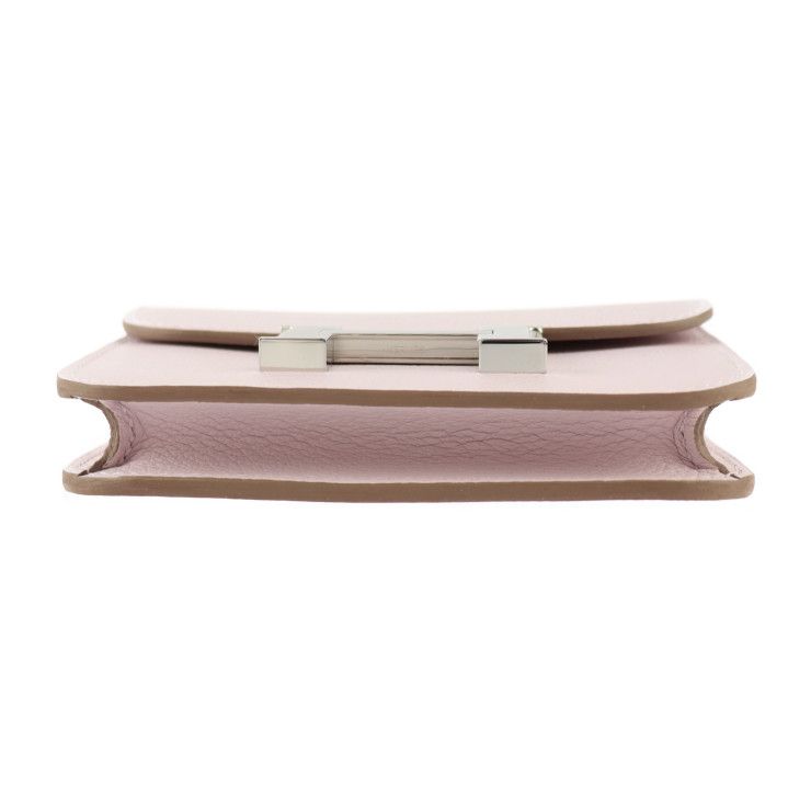 Hermes Constance Slim Pouch Evercolor Mauve Pale Silver Hardware Compact — view 4