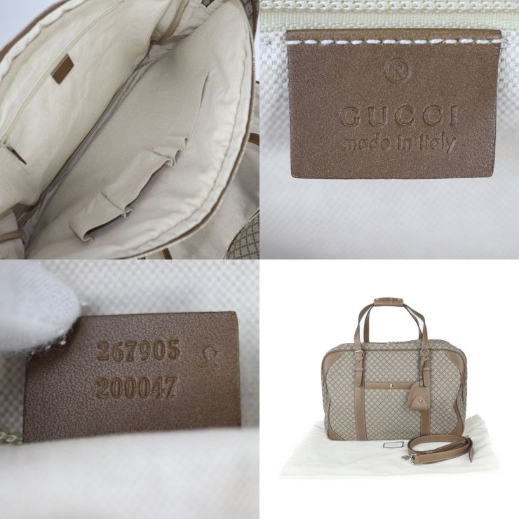 Gucci Boston Bag Leather Brown Silver Hardware Diamante 2-Way — view 9