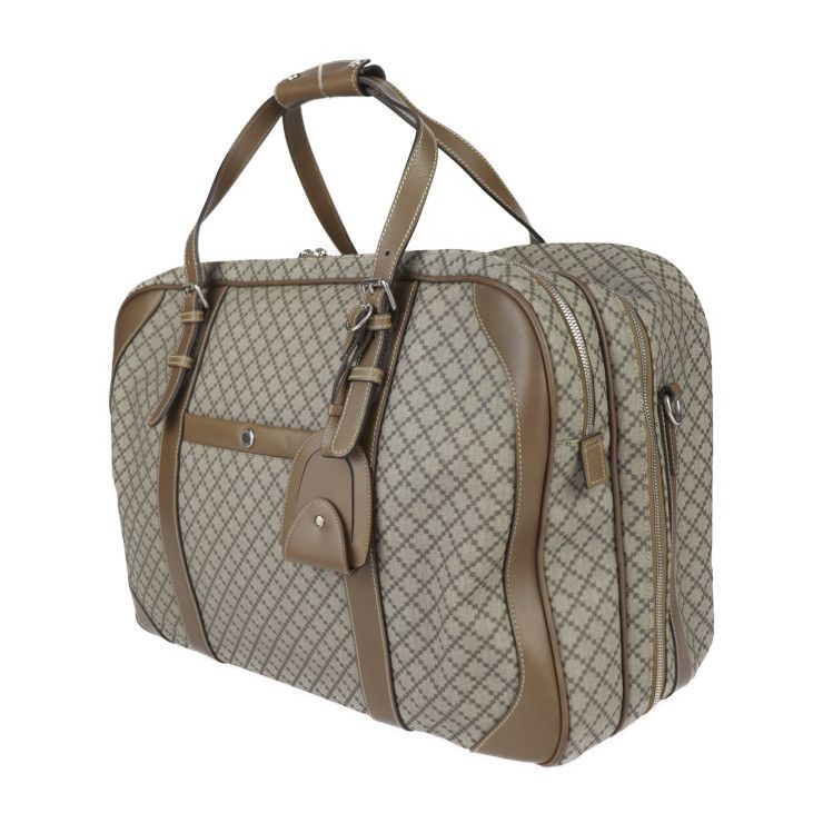 Gucci Boston Bag Leather Brown Silver Hardware Diamante 2-Way — view 2