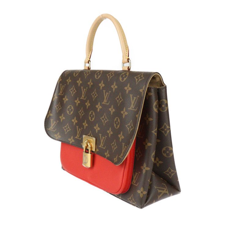 Louis Vuitton Marignan Handbag Leather Brown Coquelicot — view 2