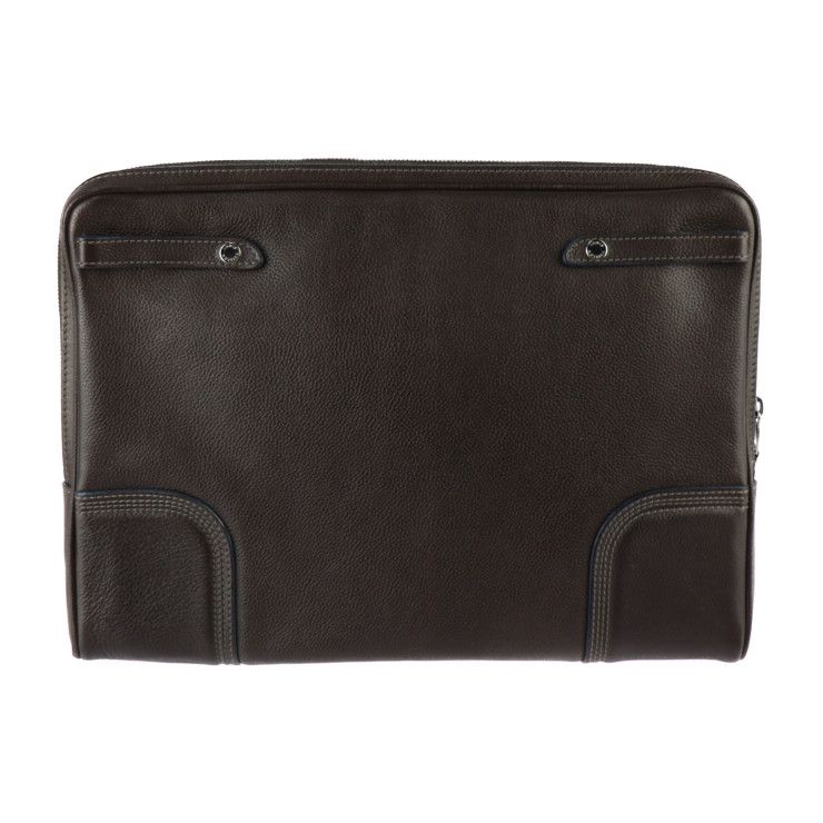 Louis Vuitton Porte Audinature Second Bag Leather Brown Silver Hardware — view 3