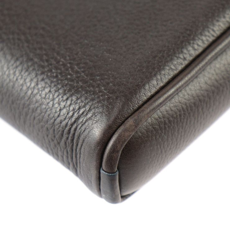 Louis Vuitton Porte Audinature Second Bag Leather Brown Silver Hardware — view 5