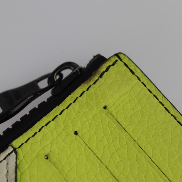 Louis Vuitton Coin Card Holder Case Leather White Blue Yellow — view 7